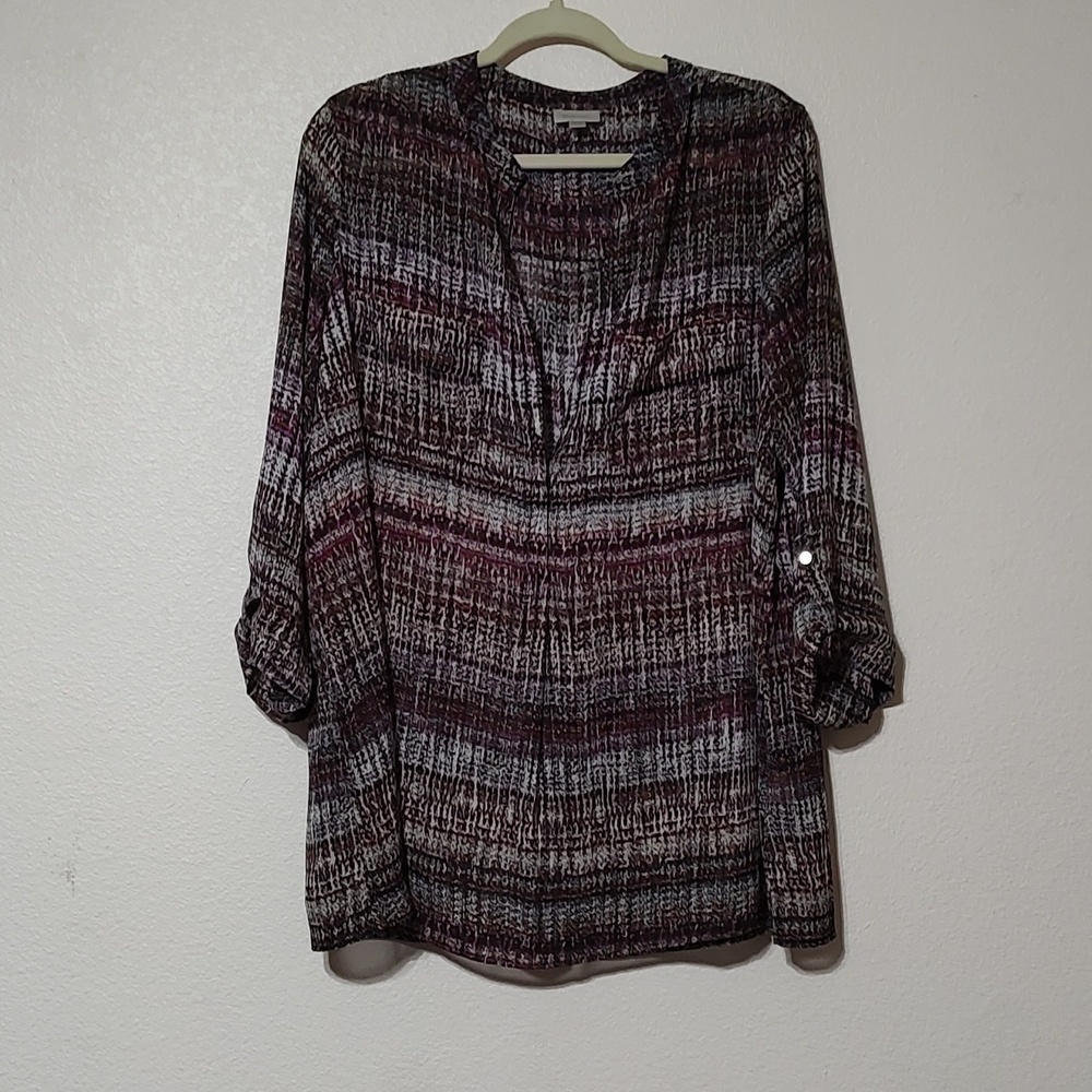 Avenue 3/4 Sleeve Multi color Top Size 18/20